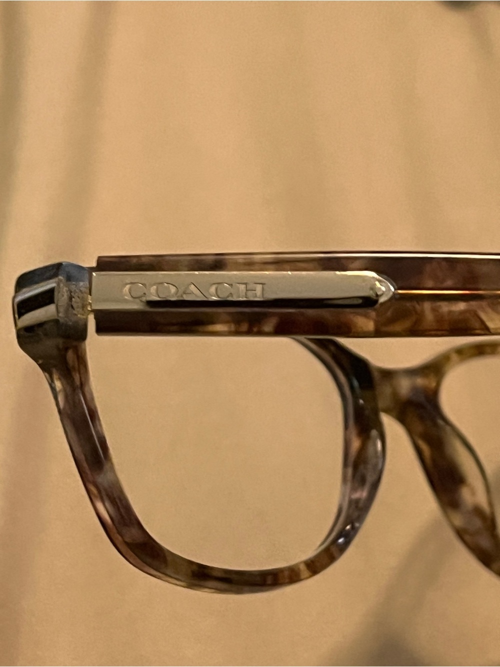 Coach Confetti Light Brown Tortoiseshell Glasses Frame - Picture 2 of 4